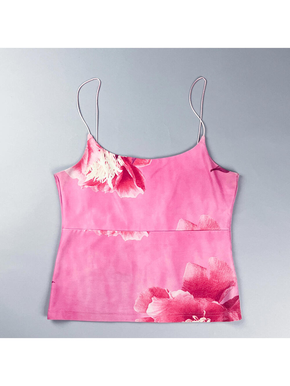Y2K Pink Floral Spaghetti Strap Camisole Tank Top